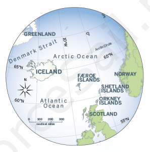 Исландия на карте